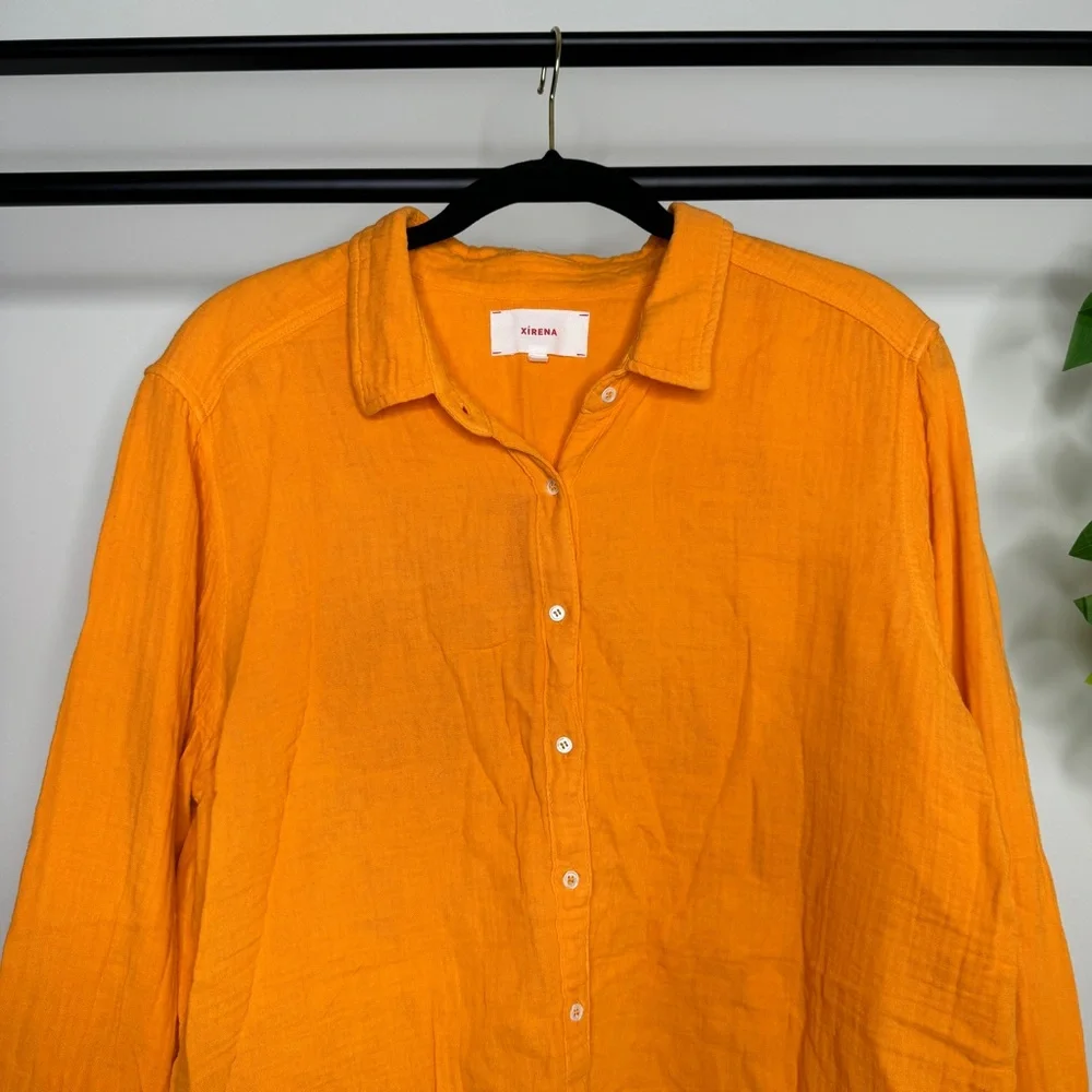 Xirena Gauze Cotton Scout Button Down Blouse size L Large - Picture 4 of 11